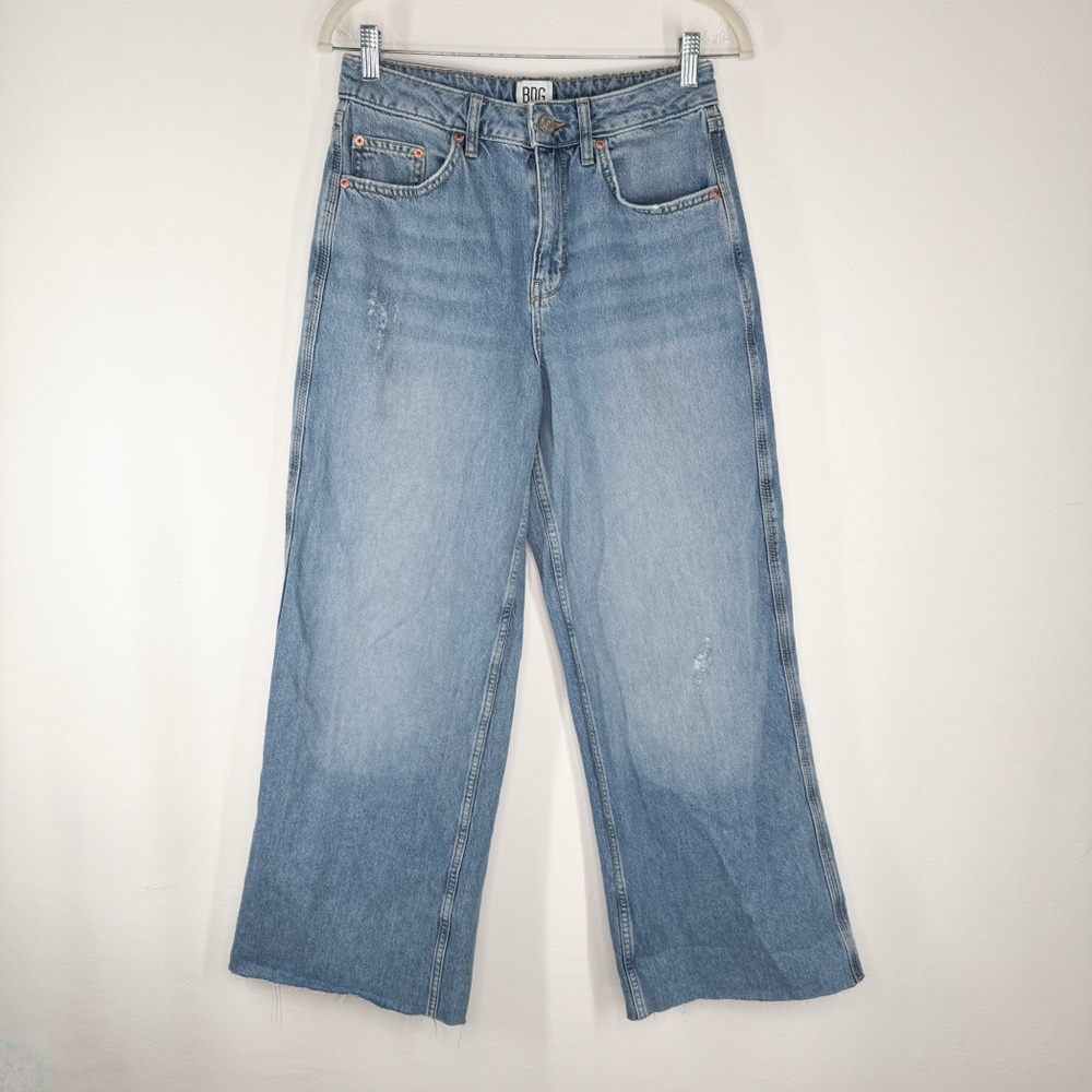 BDG Wide Leg High Rise Raw Hem Cropped Jeans Women’s Size 27